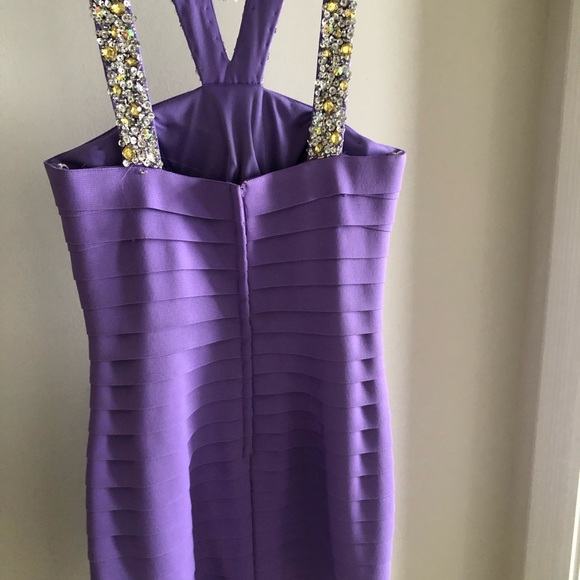 SHERRI HILL PURPLE DRESS EVENING PROM - Picture 9 of 11